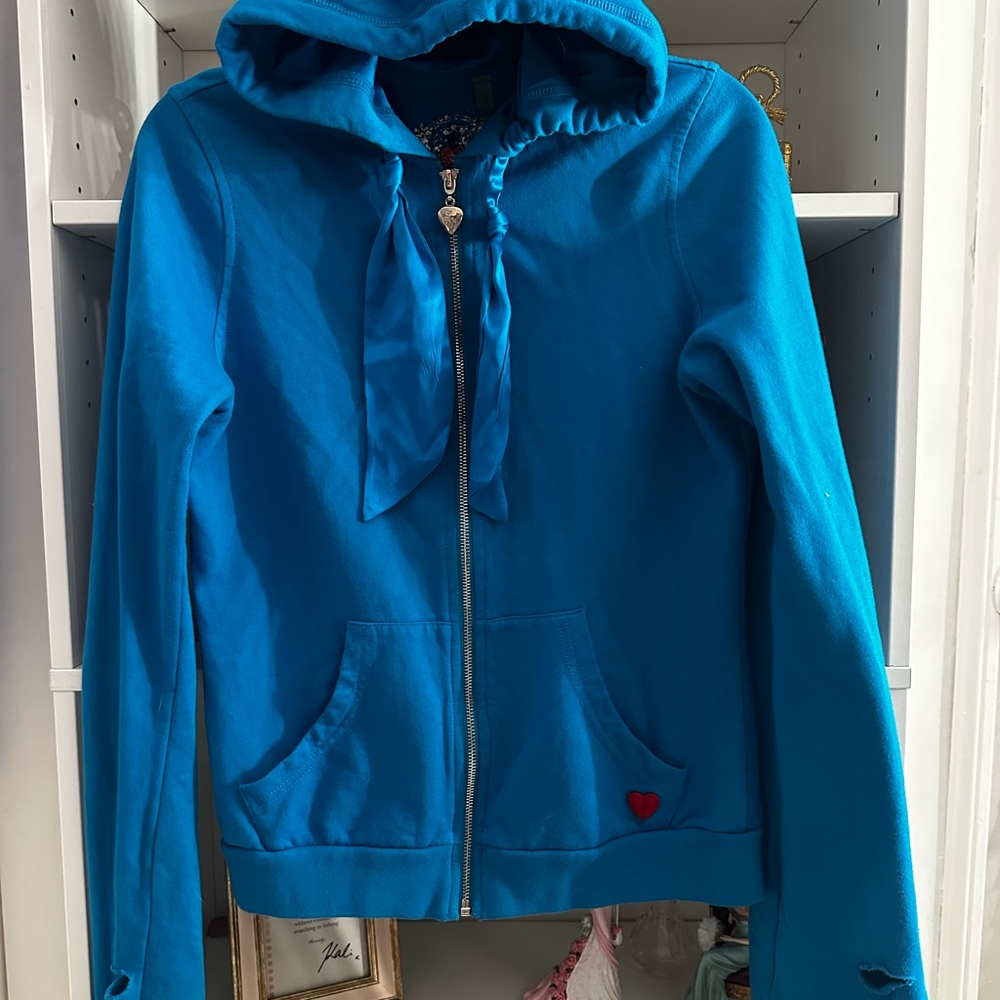Twisted Heart Vibrant Blue Jacket with Silver Accents